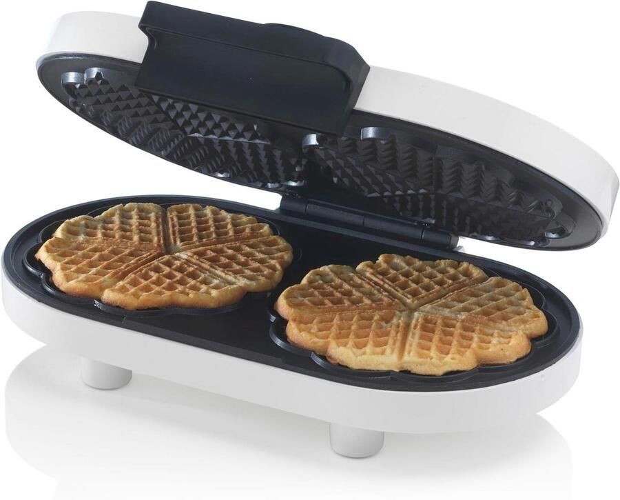 Dubbel Wafelijzer Hartvorm Wafels Thuis Bakken 5 Temperatuurstanden 10 Wafels Wit