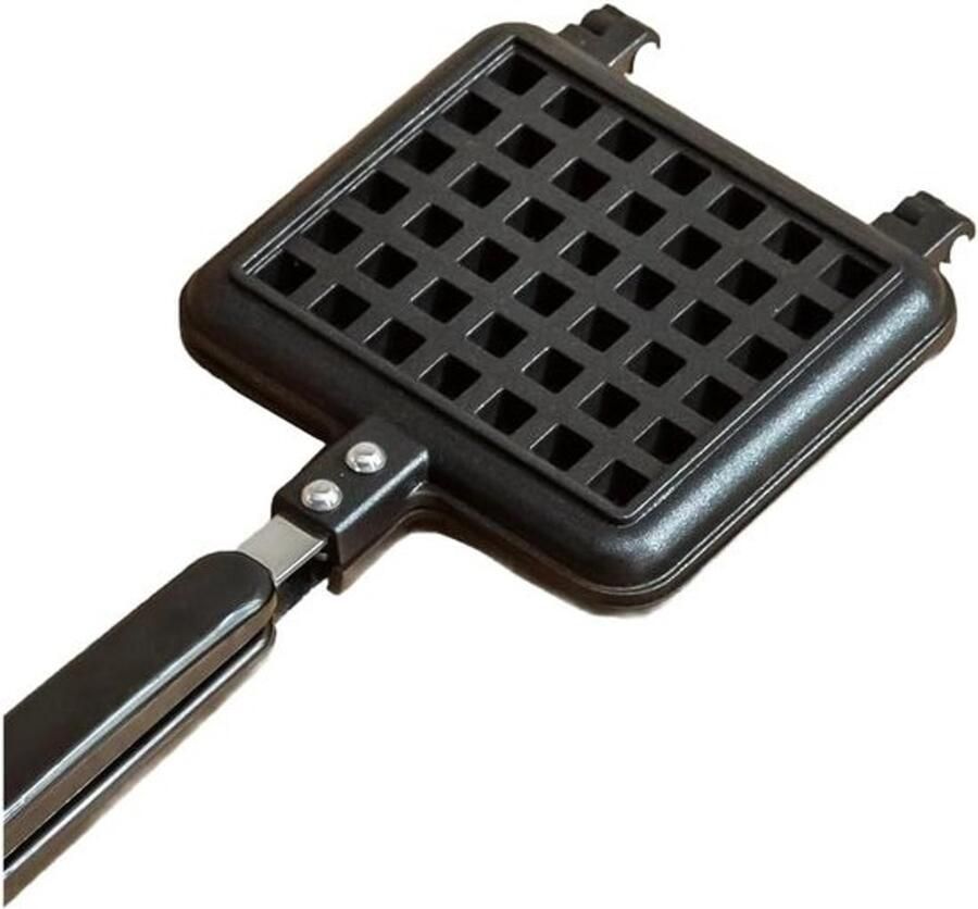 Dubbel Wafelijzer Hartvormige wafelmaker Ontbijt bereiden Omkeerbaar patroon 37 x 15 cm Zwart