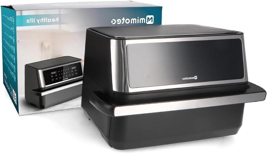 Dubbele Airfryer Heteluchtfriteuse Airfryer Gezond Koken Twee Bakken 11 Liter Zwart