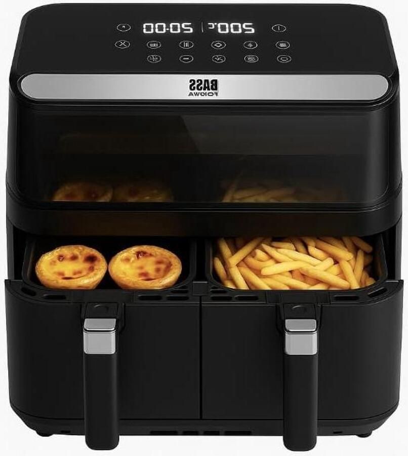 Dubbele Airfryer Heteluchtfriteuse Dubbel Gezond Koken Dubbele Zone Technologie 85 Liter Zwart