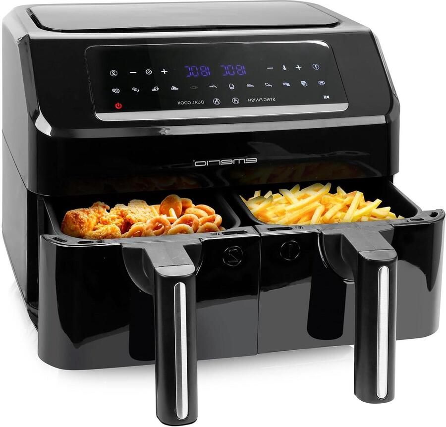 Dubbele Airfryer Heteluchtfriteuse Gezond Frituren Sync Finish Functie 72L (2x36L) Zwart