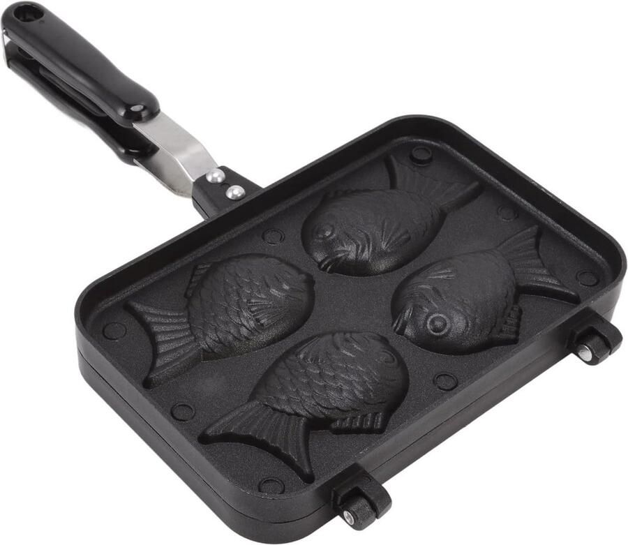 Dubbele Bakpan Wafelmaker Zelf Gebak Maken Anti-aanbak Mal 22.5 x 36.5cm Zwart