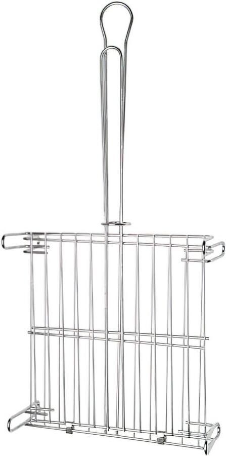 Dubbele BBQ Grill Rooster Chroom 25x25 cm voor Buiten Koken