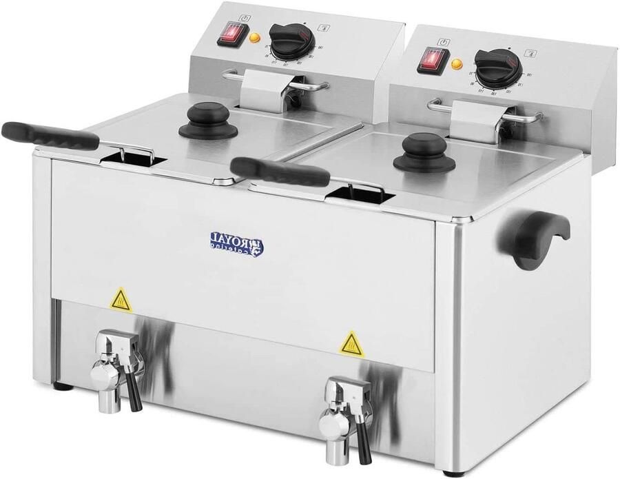 Dubbele Elektrische Friteuse Professionele Frituurpan Grote Hoeveelheden Frituren Twee Aparte Hoge Capaciteit 2 x 13 Liter