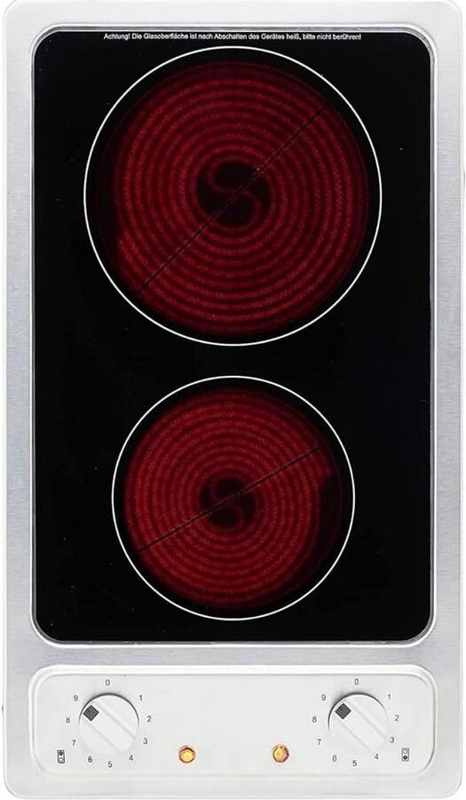 Dubbele Elektrische Kookplaat met Glaskeramiek Bovenkant 3000W