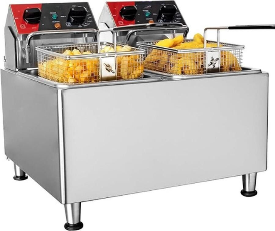 Dubbele Frituurpan Dubbel Frietpan Friteuse Familiefeest