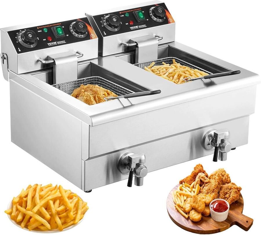 Dubbele Frituurpan Dubbele Friteuse Frietpan bakje