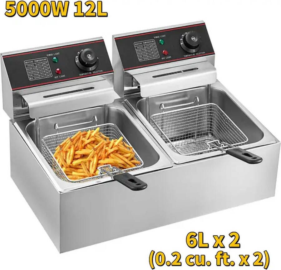 Dubbele Frituurpan Elektrische Friteuse 12 Liter