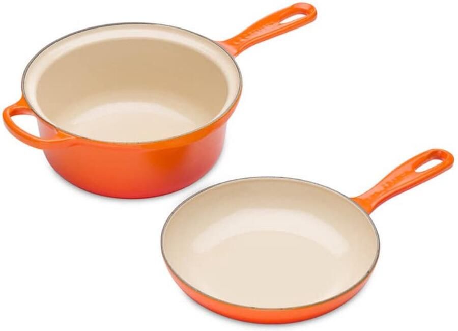 Dubbele Gietijzeren Pan 22 cm 2-in-1 Steelpan en Koekenpan