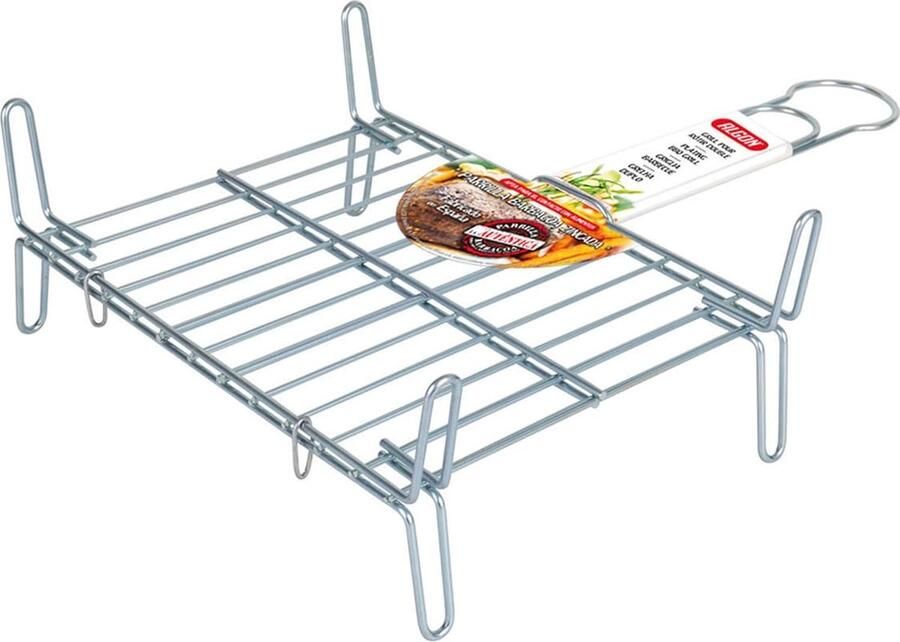 Dubbele Grill Grillrooster Buiten Koken Roestvrij Staal 25 x 30 cm Zilver