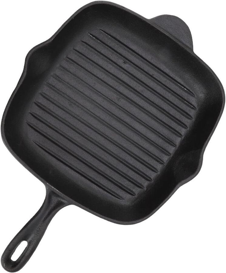 Dubbele Grillpan Steakpan Koekenpan Vlees Grillen Dubbele Uitloop 28 cm Zwart