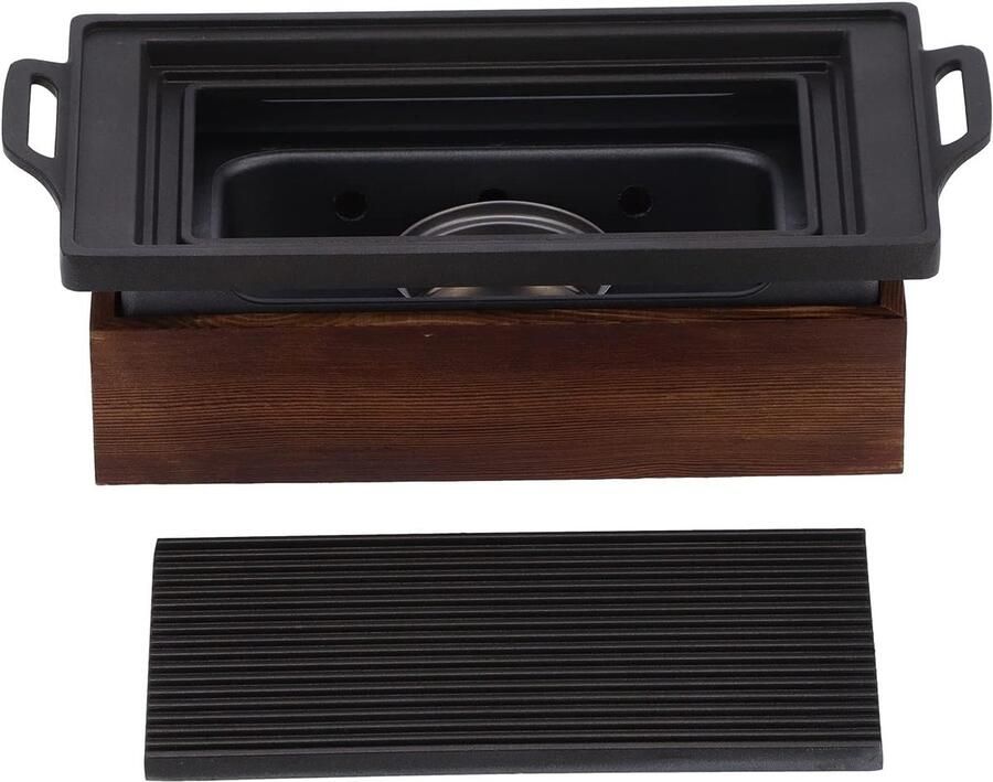 Dubbele Grillplaat Tafelgrill Gezond Grillen Kantelbaar Ontwerp 33 x 17 cm