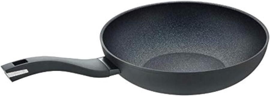 Dubbele Handgreep Wok Roerbakpan Aluminium Gezond Koken Antiaanbaklaag Skin 28 cm Zwart