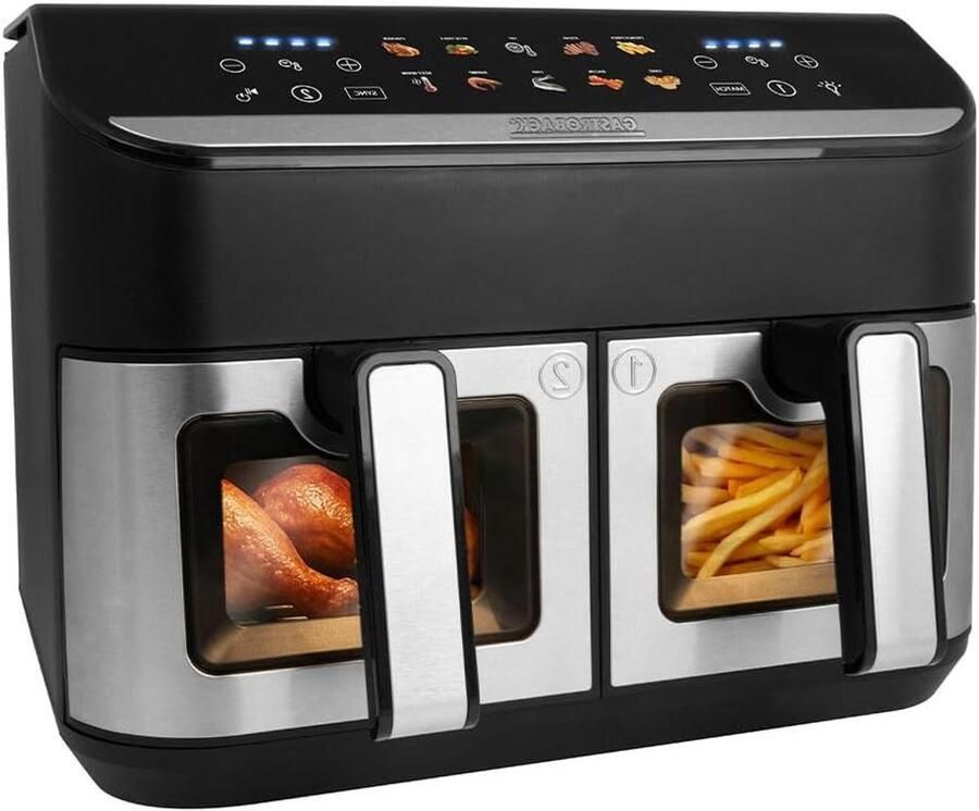 Dubbele Heteluchtfriteuse Airfryer Duo Gezond Koken Sync-functie 9 Liter Zwart