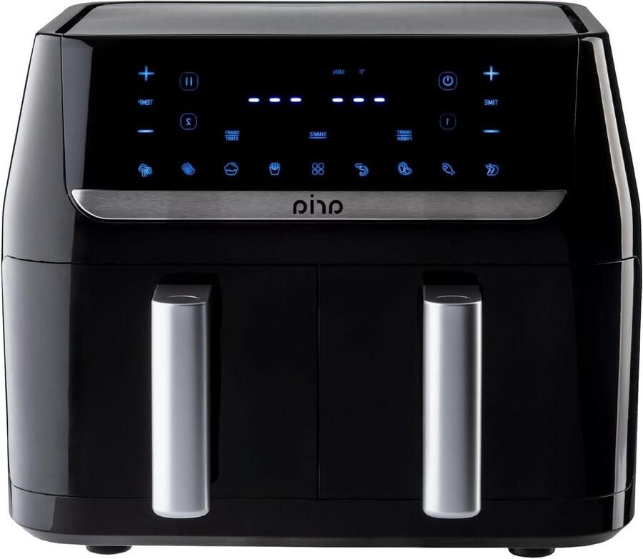 Dubbele Heteluchtfriteuse Airfryer met 2 Manden Gezinsmaaltijden Bereiden Slimme Sync Functie 10 Quarts Zwart