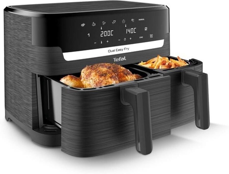 Dubbele Heteluchtfriteuse Airfryer met 2 manden Twee gerechten tegelijk Individuele of gecombineerde zones 83 Liter inhoud