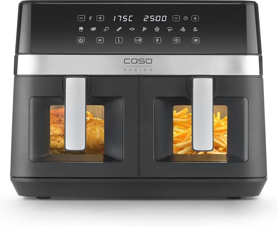 Dubbele Heteluchtfriteuse met 2 Kamers en 11 Liter Volume Gezond en Versnel Koken