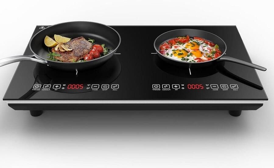 Dubbele Inductie Kookplaat Elektrische Kookplaat Snel Koken Energiebesparend 4000W Zwart