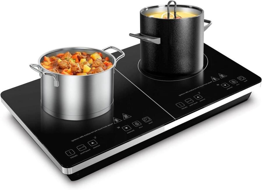 Dubbele Inductie Kookplaat Mobiele Kookplaat Snel Koken 3500 Watt Vermogen 54 x 31 cm Zwart