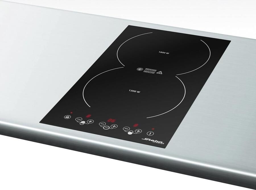 Dubbele inductiekookplaat aanrecht Snel koken Keramisch glas 24 x 405 cm Zwart