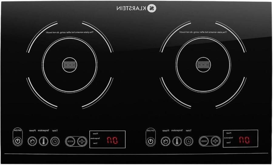 Dubbele Inductiekookplaat Elektrisch Fornuis Snel Koken Touch Control Timer 60 x 36 cm Zwart