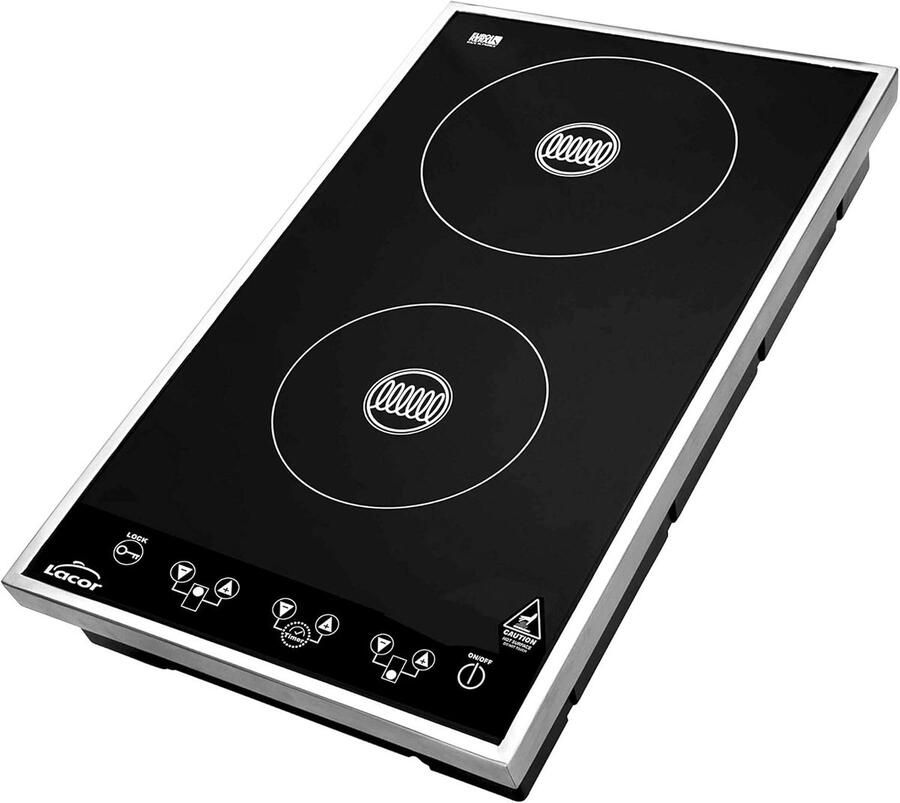 Dubbele Inductieplaat Draagbare Kookplaat Snel Koken 3100 Watt Vermogen 29 x 51 x 9 cm Zwart
