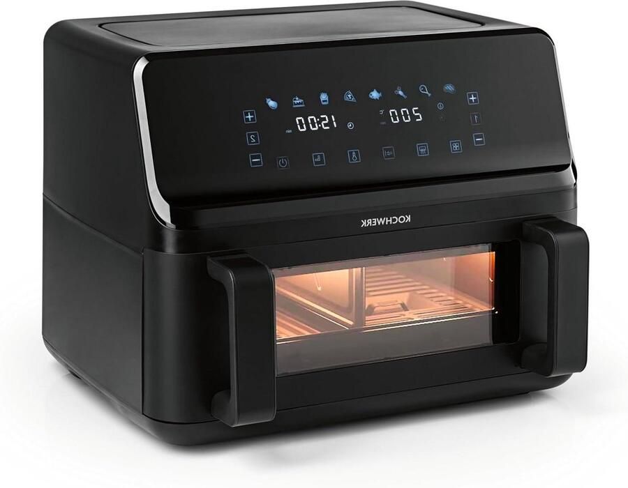 Dubbele Kamer Airfryer Heteluchtfriteuse Airfryer met Scheidingswand Gerechten Bereiden Dubbele Zone Functie 9 Liter Zwart