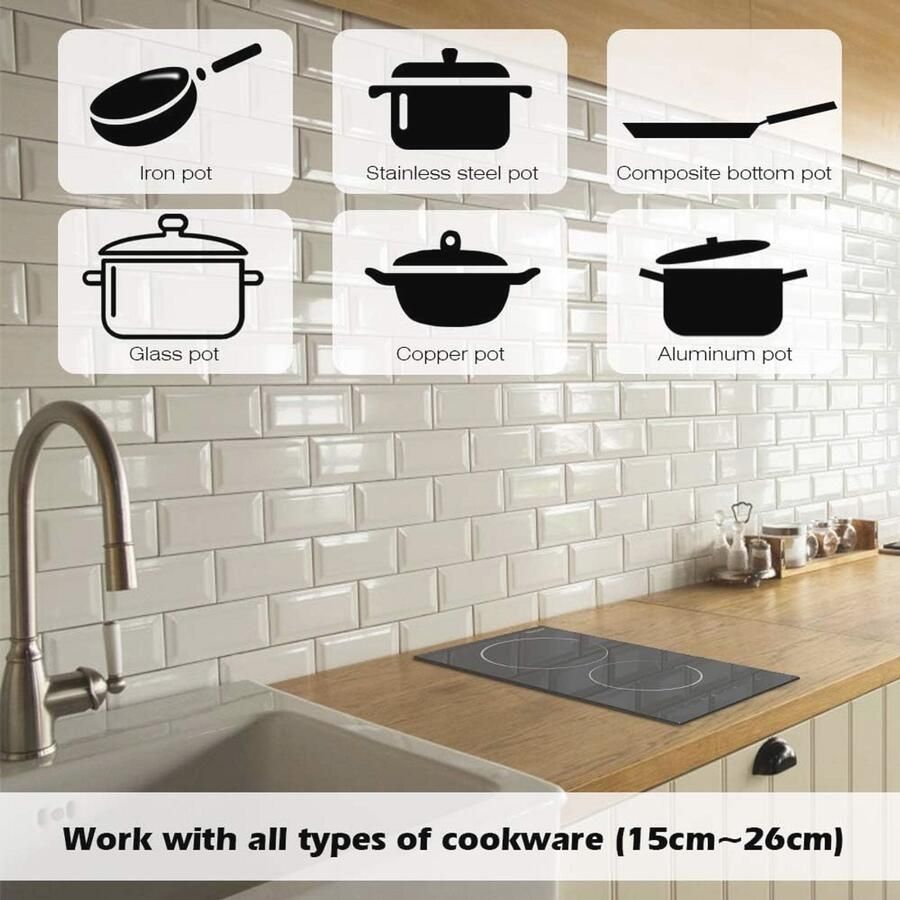 Dubbele keramische kookplaat 2 zone glaskeramische kookplaat met bedieningselementen en timer