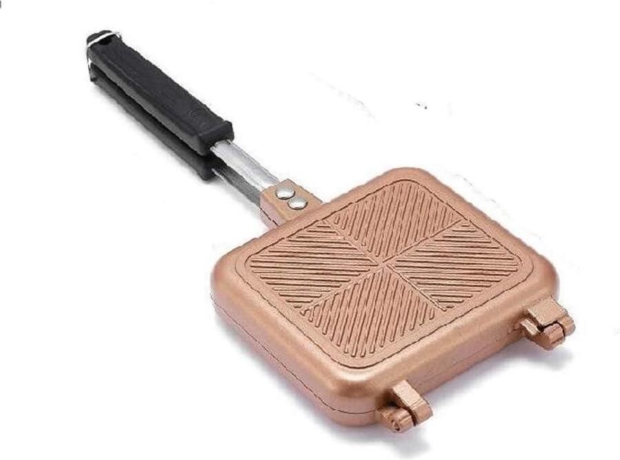 Dubbele Koekenpan Flip Pan Frittata Ontbijt Maken Dubbelzijdig Grillen 35 cm Goud