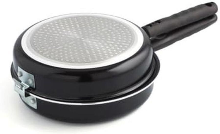 Dubbele Koekenpan met Gastropatroon 20 cm Aluminium Zwart