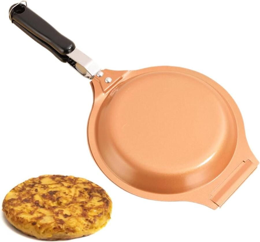 Dubbele Koekenpan Omelet Pan Eieren Bakken Spatwaterdicht Ontwerp 19cm Diameter Grijs