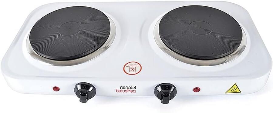 Dubbele Kookplaat Draagbaar Fornuis Extra Kookruimte Variabele Warmte 2000 Watt Wit