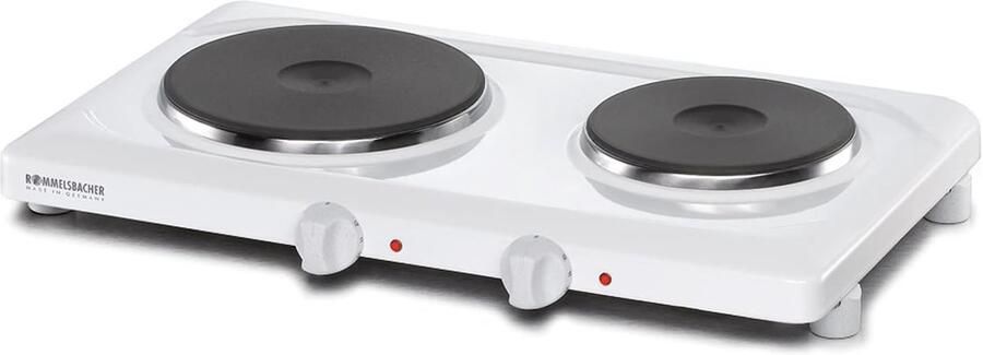 Dubbele Kookplaat Elektrisch Fornuis Extra Koken Traploze Temperatuur 51 x 33.5 cm Wit