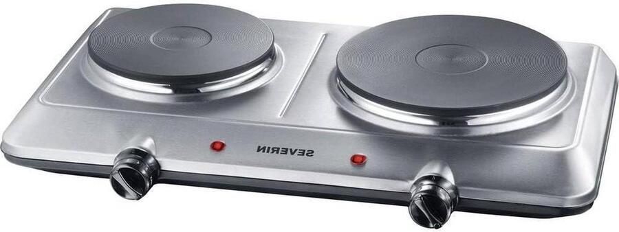Dubbele Kookplaat Elektrisch Fornuis Snel Koken Traploze Temperatuur 46 x 29 cm Zilver