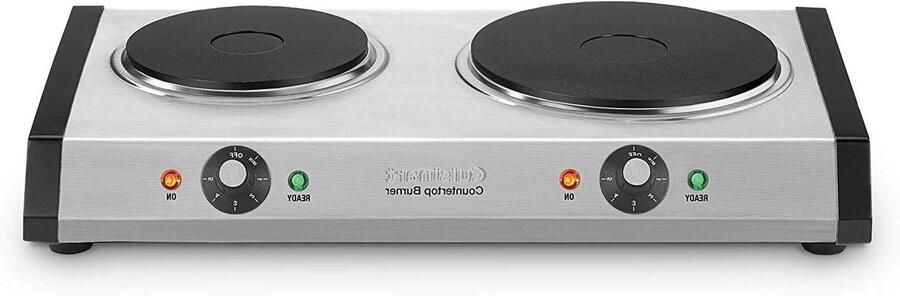 Dubbele Kookplaat Elektrische Kookplaat Extra Kookruimte 1800 Watt Vermogen Roestvrij Staal Zwart