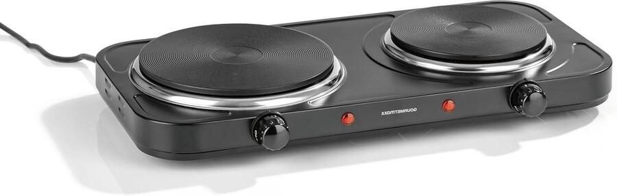 Dubbele Kookplaat Elektrische Kookplaat Flexibel Koken Traploze Temperatuur 2 Platen 15 18cm Zwart