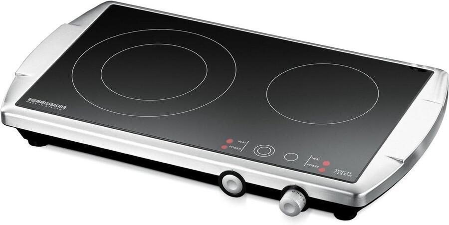 Dubbele Kookplaat met Glaskeramiek en Roestvrij Stalen Behuizing