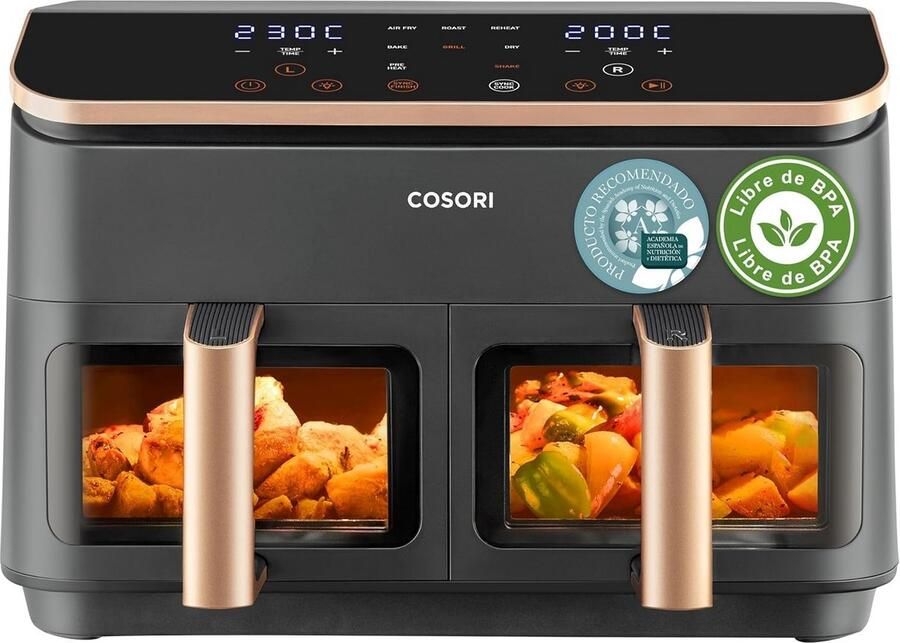 Dubbele Luchtfriteuse met 8 5 L Capaciteit en 8-in-1 Functie