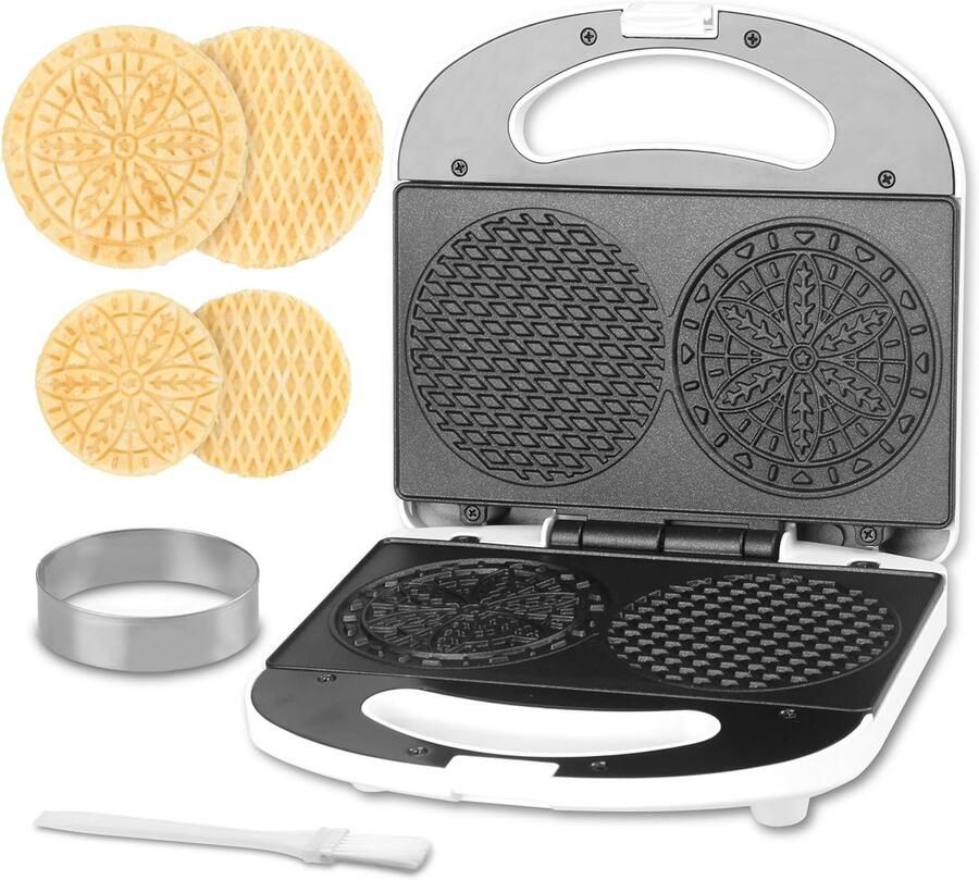 Dubbele Mini Wafelijzer voor Pizzelle en Dunne Koekjes