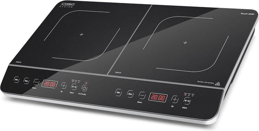 Dubbele Mobiele Inductiekookplaat 3500 Watt 60-240 °C 6 Standen Veiligheidsfunctie