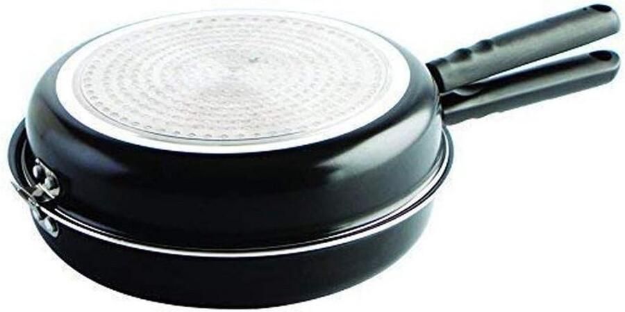 Dubbele Omeletpan met Antiaanbaklaag voor Indoor Koken en Inductie Diameter 24 cm