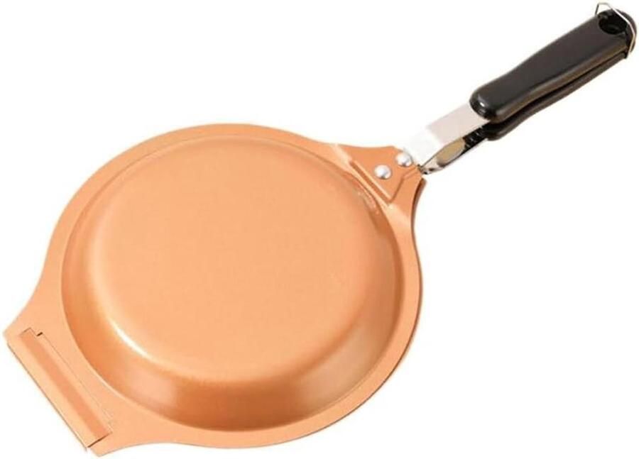 Dubbele Omeletpan Tortilla Pan Koekenpan Snel Maaltijden Maken Gelijkmatige Warmteverdeling 19 cm Oranje
