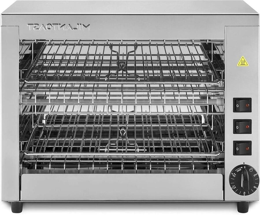 Dubbele Oven Professionele Broodrooster Snel Toasten Directe Verwarming 6 Plaatsen Roestvrij Staal