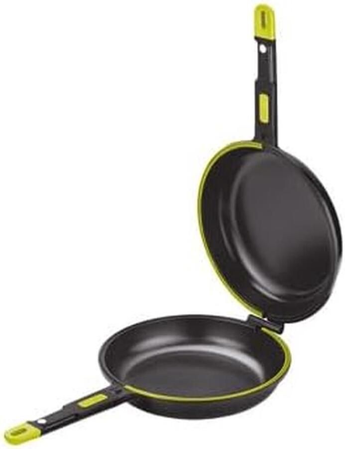 Dubbele pan Braadpan Gerechten Bereiden Twee kanten 20 cm Zwart
