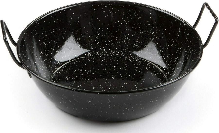 Dubbele pan Koekenpan met handgrepen Lekker koken Geëmailleerd oppervlak 28 cm Zwart
