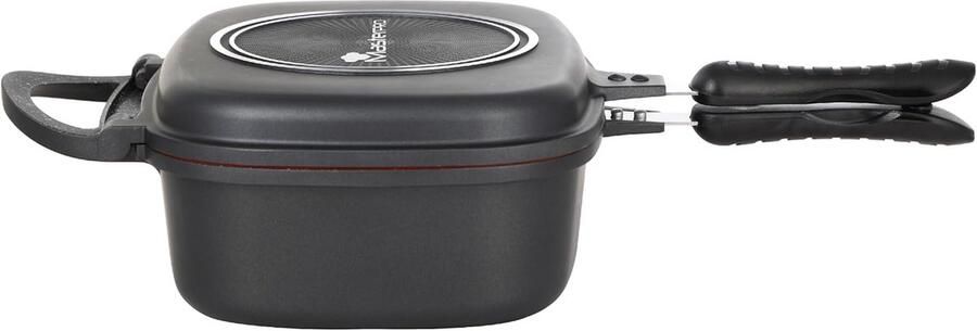 Dubbele Pan Oven Pan Koken aan twee zijden Antiaanbaklaag 30 cm Zwart