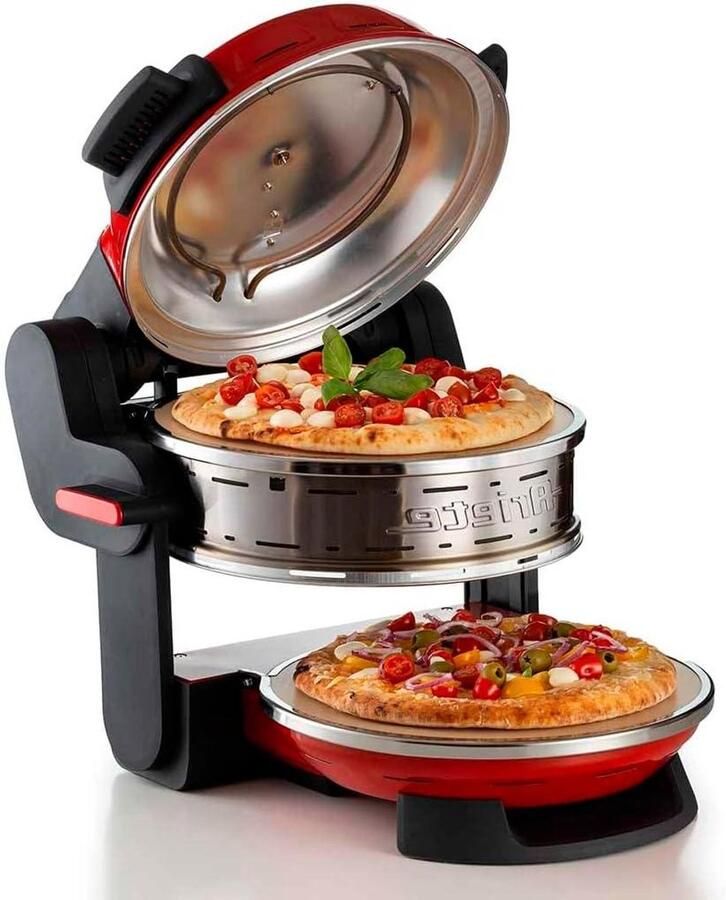 Dubbele Pizzaoven Pizza Bakoven Thuis Pizza Bakken Dubbele Steen 32 cm Diameter Rood