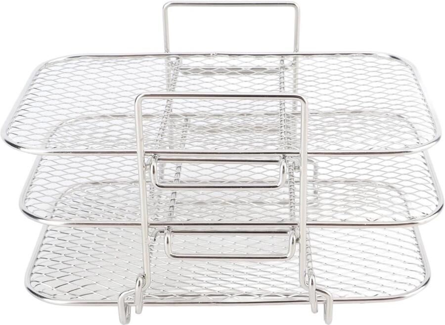 Dubbele RVS Airfryer Racks Multilayer Dehydrator Tray voor Oven Vaatwasserbestendig Kookaccessoire Geschikt voor de meeste Airfryer Modellen 304 Grade Metaal