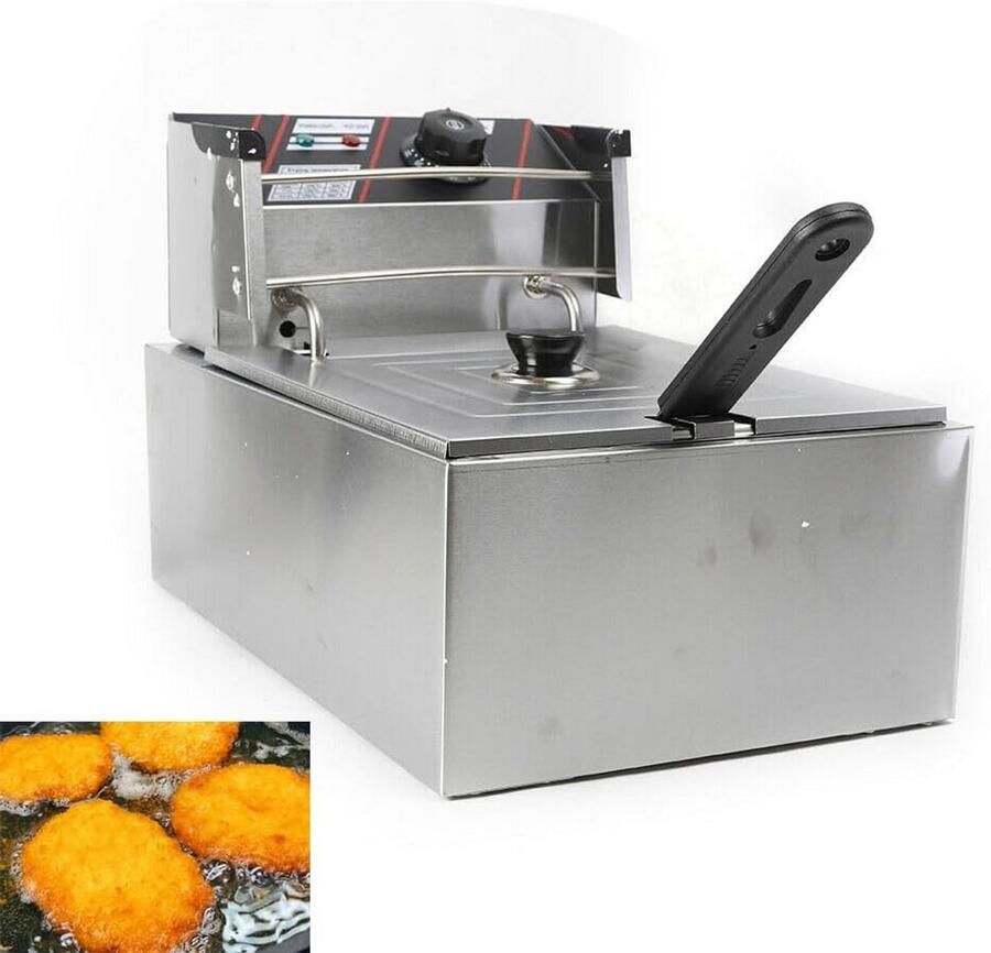 Dubbele RVS Frituurpan met Koude Zone en Instelbare Temperatuur 1x 5.5L