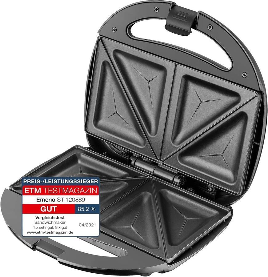 Dubbele Sandwichmaker Tosti Apparaat Snelle Snacks Maken BPA Vrij Materiaal 20x22x8 cm Zwart